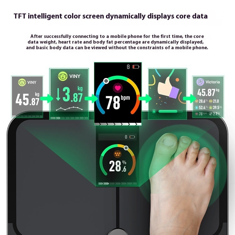 Smart Bluetooth VA Color Screen Home Body Fat Scale